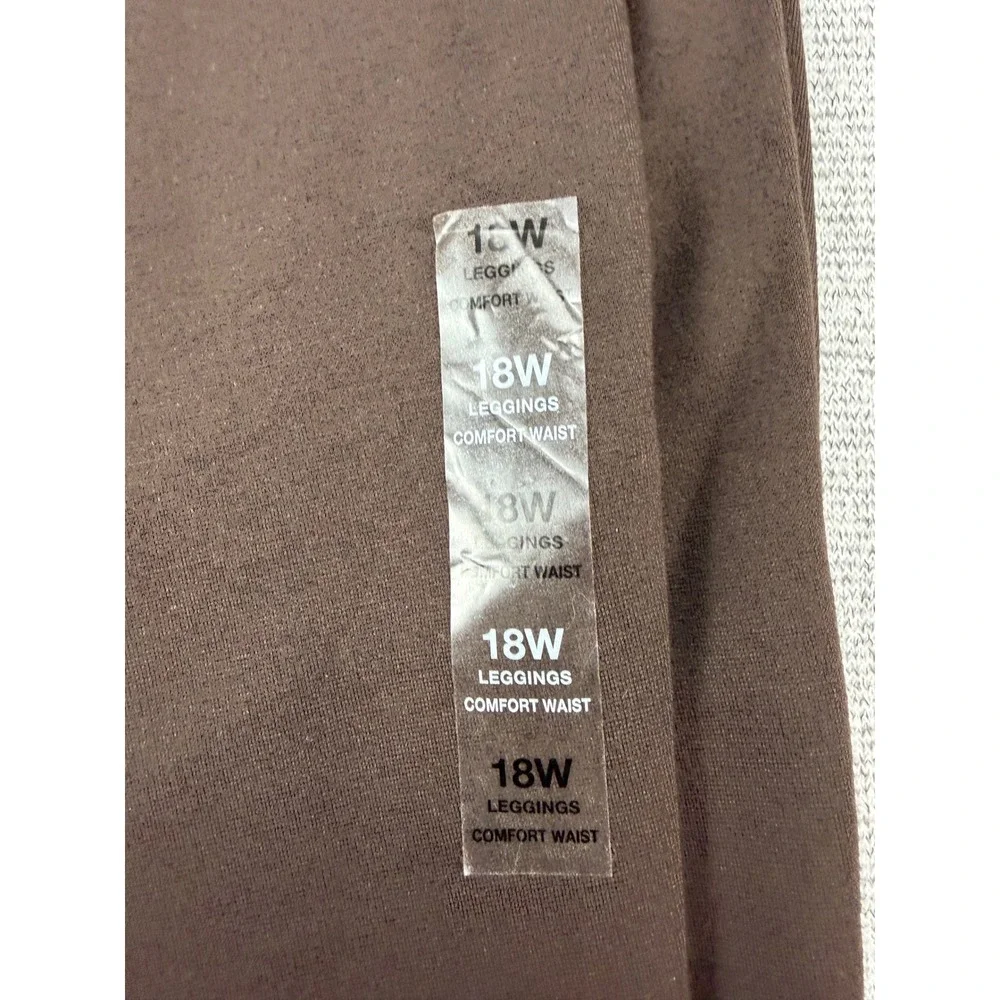 Style & Co Womens 18W Brown Ponte Leggings Mid Rise Comfort Waist Rich Truffle